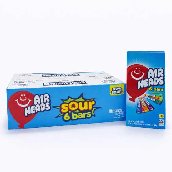 Airheads Sour 6 Bars Candy Theatre Box - Pack of 12 