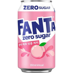 Korean Fanta Zero Sugar Peach  - Pack of 24 x 350ml