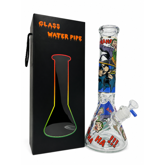 Glass Bong Medium Size Printed, Item Code SMK- 4027 - Pack of 1 