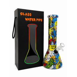 Glass Bong Medium Size Printed, Item Code SMK- 1736 - Pack of 1 