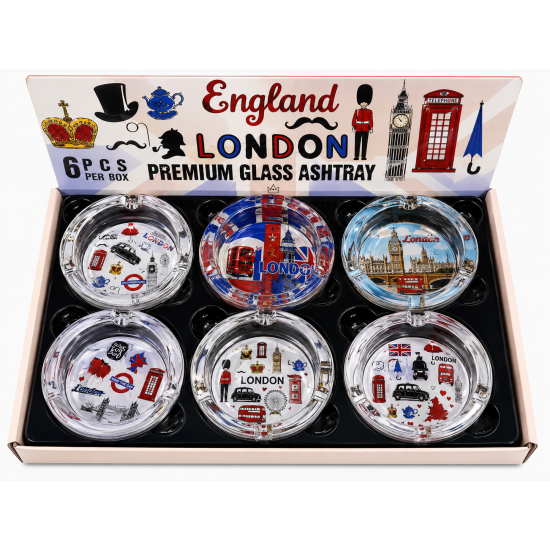 Glass Ashtray Round, Item No SMK - 4270 , Pack of 6