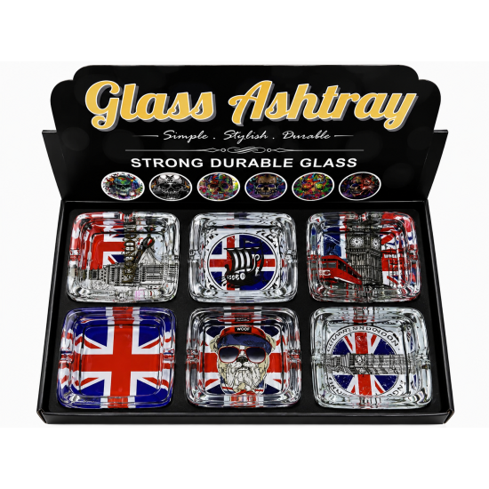 Glass Ashtray Square, Item No SMK - 2023 , Pack of 6