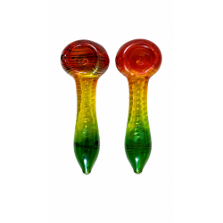 Glass Pipe Rasta, Assorted Colour, Size 4 inch - Pack of 48  