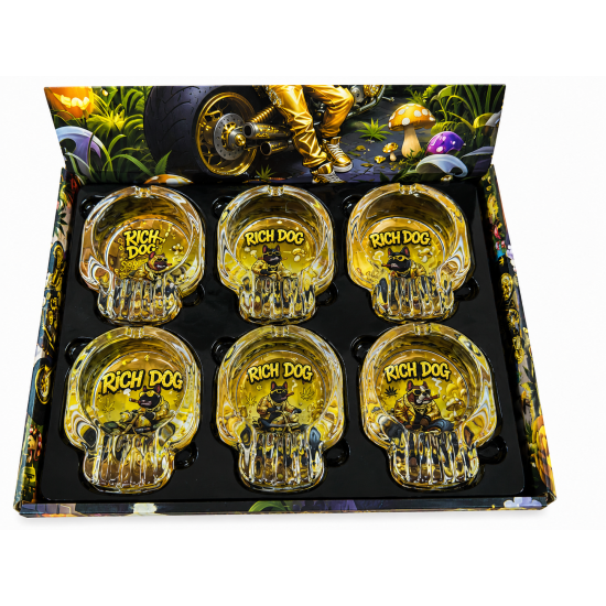 Glass Ashtray Skull Shape , Item No SMK - 4454 , Pack of 6