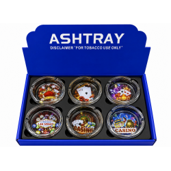 Glass Ashtray Round, Item No SMK - 2009, Pack of 6