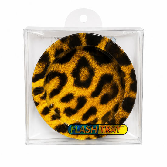 Metal Round Ashtray Leopard - Pack of 1 