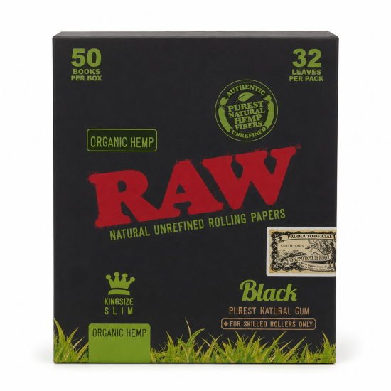  RAW Organic King Size Slim Paper - Black Rolling papers image