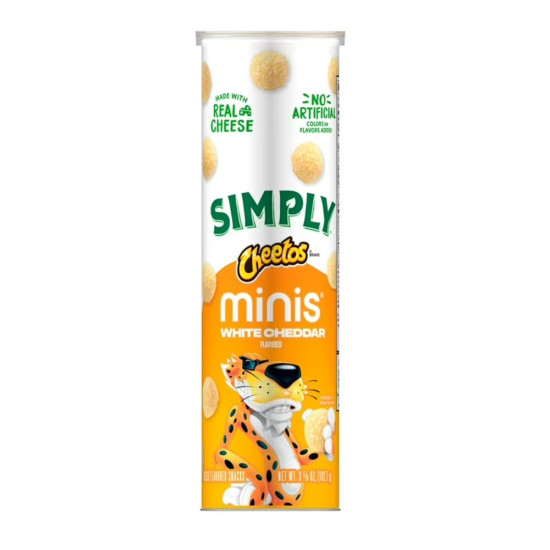 Cheetos Simply White Cheddar Canister - Pack of 12 x 3.625oz
