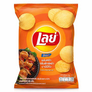 Lay's Rock Wavy Potato Chips Extra BBQ Big Bag  - Pack of 24 x 75g