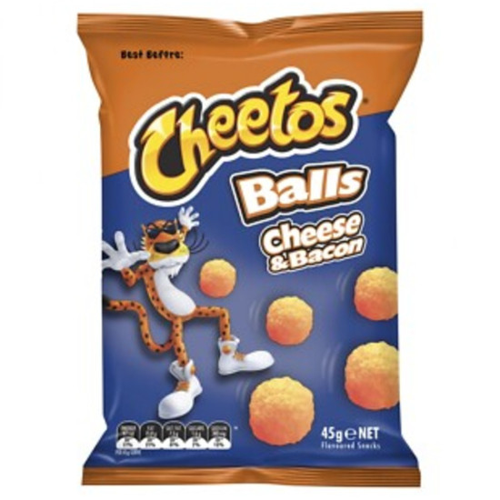 Cheetos Cheese & Bacon Balls - Pack of 18 x 45g 