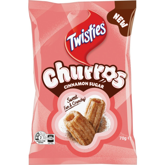 Twisties Churros Cinnamon Flavour - Pack of 15 x 70g