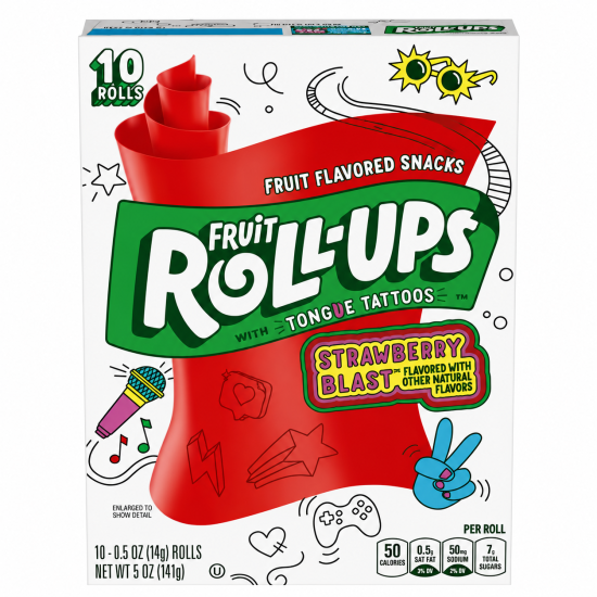 Fruit Roll Ups Strawberry Blast - Pack of 10 x 5oz 