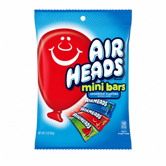 Airheads Mini Bars Fruit Flavour - Pack of 12 x 3oz 