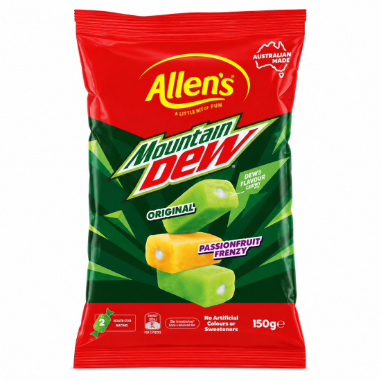 Allen's Mountain Dew Chews - Pack of 12 x 150g 