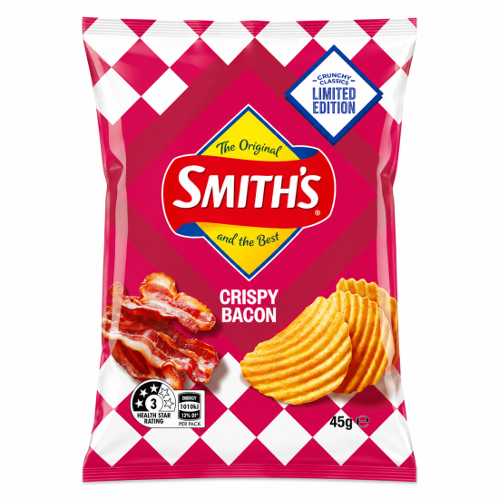 Smith's Crink Crispy Bacon - Pack of 18 x 45G
