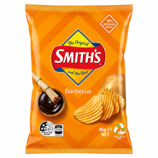  Smith's Barbecue Crisp - Pack of 18 x 45g