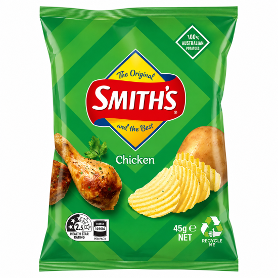 Smith's Crinkle Chicken Flavour - Pack of 18 x 45g