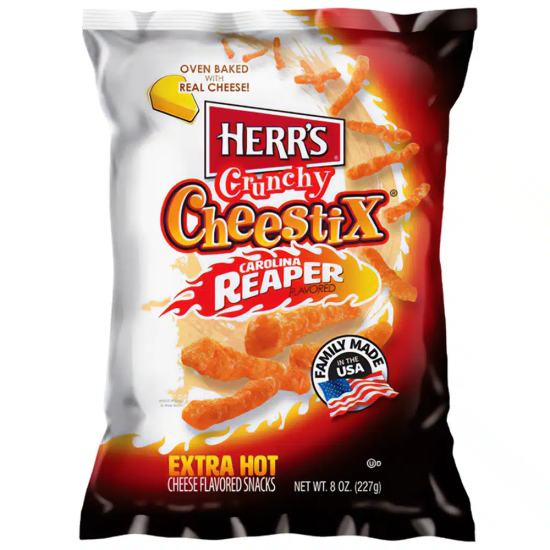 Herr's Carolina Reaper Crunchy Cheese Stix  - Pack of 8 x 8oz