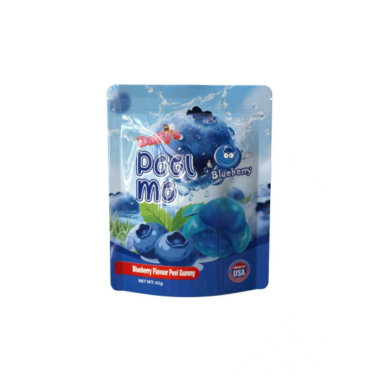 Peel Me Gummies Peelers 65g/24 bags-BLUEBERRY Flavour Peg Bags, Jellies, Candies image