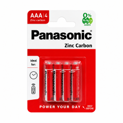 Panasonic Zinc AAA Battery Pack of 4 x 12