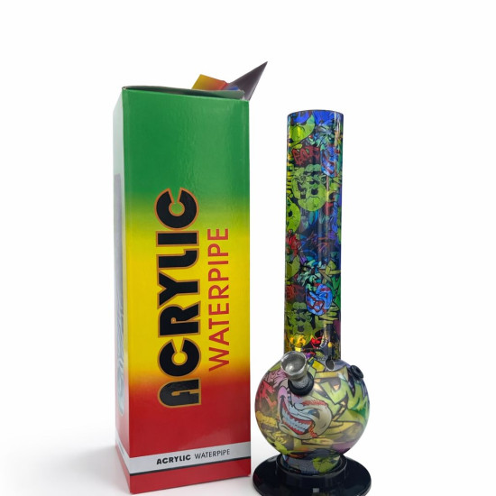 Acrylic Printed Waterpipe 30cm - Assorted Colour & Design