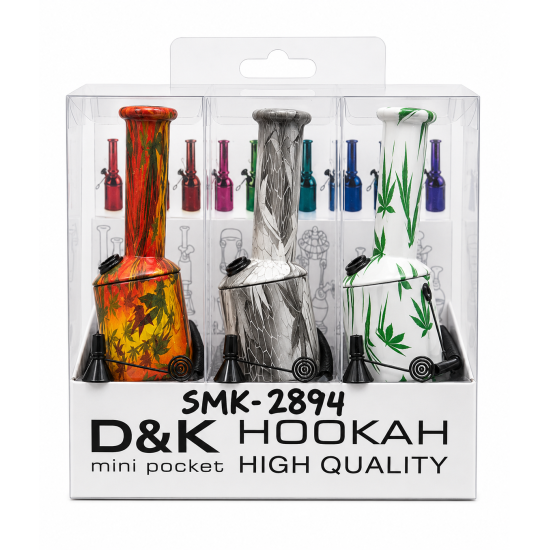 D&K Mini Glass Bong, Item Code -SMK- 2894, Pack of 6 