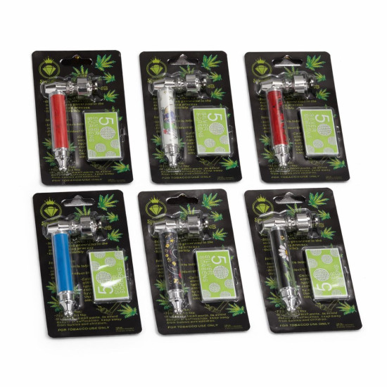 Metal Pipe Small - Assorted Design With 5 Silver Screens