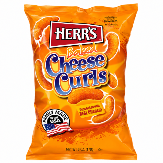 Herr's Cheese Curls - Pack of 12 x 6oz