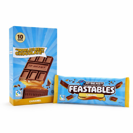 Mr Beast Feastables Caramel Flavour Chocolate 1Bar x 60g Chocolates, Candies image