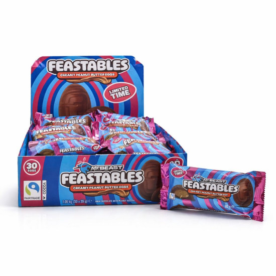 Feastables Mr Beast Chocolate Egg - Peanut Butter 30x35g Chocolates, Snacks image