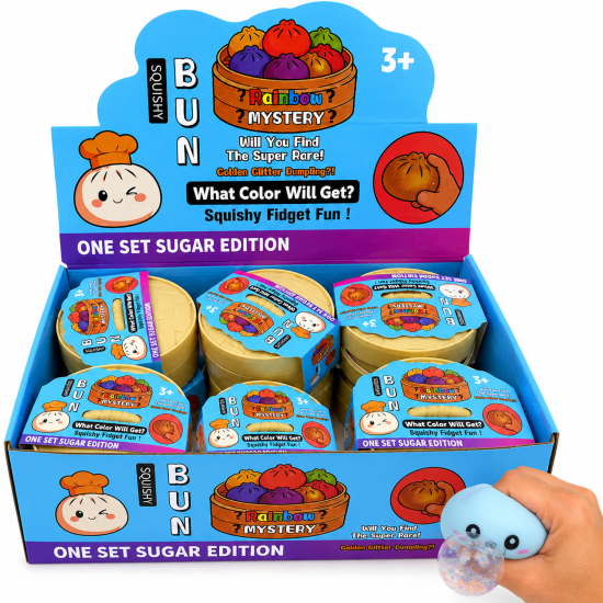 Dumpling Squishy Bun Bubble Edition Mystery Colours - Pack of 12 