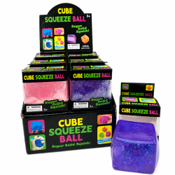 Cube Squeeze Ball Assorted Colours - Pack of 12 