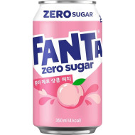 Korean Fanta Zero Sugar Peach  - Pack of 24 x 350ml