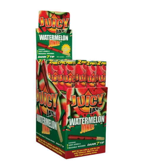 Juicy Jay's Watermelon Jones Flavored Pre Rolled Cones-24 pks per display cones-blunts image