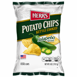 Herr's Jalapeno Kettle Cooked Potato Chips - Pack of 12 x 5oz