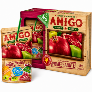 Amigo Apple & Pomegranate Flavour Juice - Pack of 24 x 200ml 