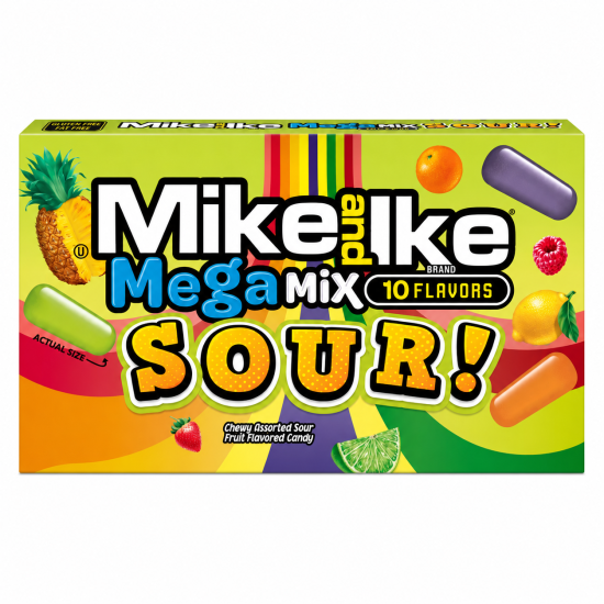 MIKE & IKE MEGA MIX SOUR 5OZ/ 12PCS Theatre Boxes image