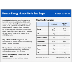 Monster Energy Lando Norris Pack of 24 x 16oz
