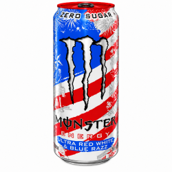 Monster Energy Red, White & Blue Razz - Pack of 24 x 16oz