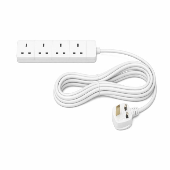 Extension Lead 5Metre 4way White Colour