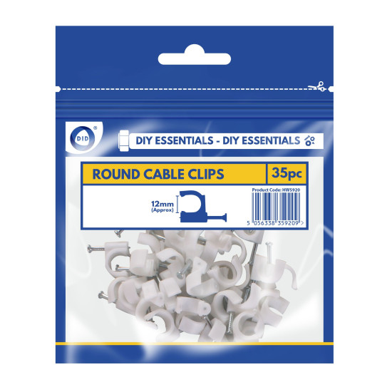12mm Round Cable Clips - Pack of 1