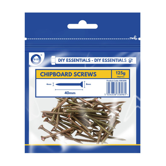 40mm Chipboard Screws 125g