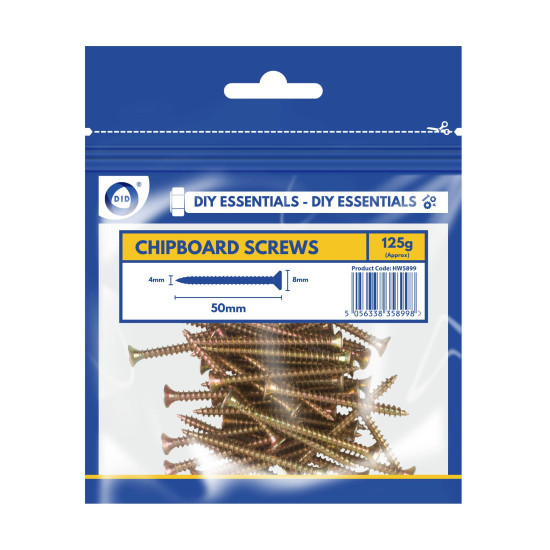 50mm Chipboard Screws 125g