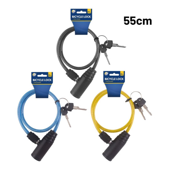 55CM Bike Lock - Pack of 1 - Assorted Colour 
