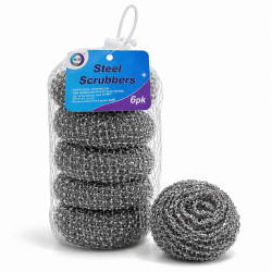 Steel Scrubbers Pack of 6.