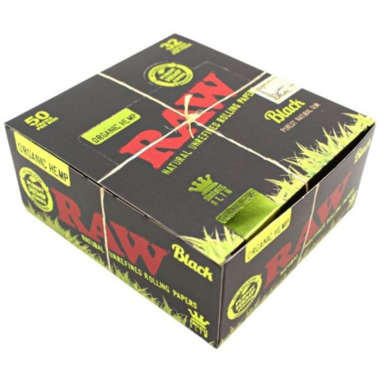  RAW Organic King Size Slim Paper - Black Rolling papers image