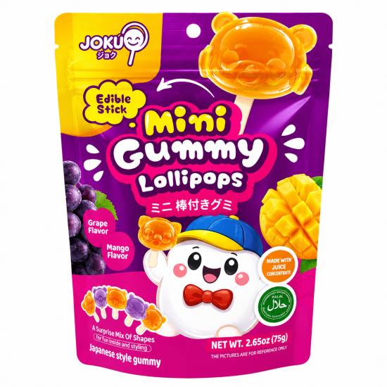 Joku Halal Mini Gummy Lollipops Mystery Flavours - Pack of 10 x 75g