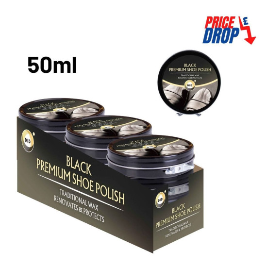 Shoe Polish Black 50ML  - Pack of 12