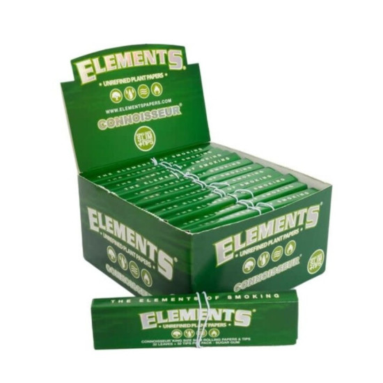Elements Green Papers Connoisseur - King Size Slim + Tips Rolling papers image