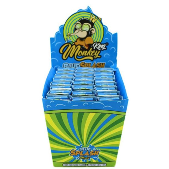Monkey King Blue Splash Flavour King Size Slim Paper + Tips Rolling papers image